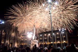 Fireworks on the 12th February - the end of the Saint Agatha festival in Catania.